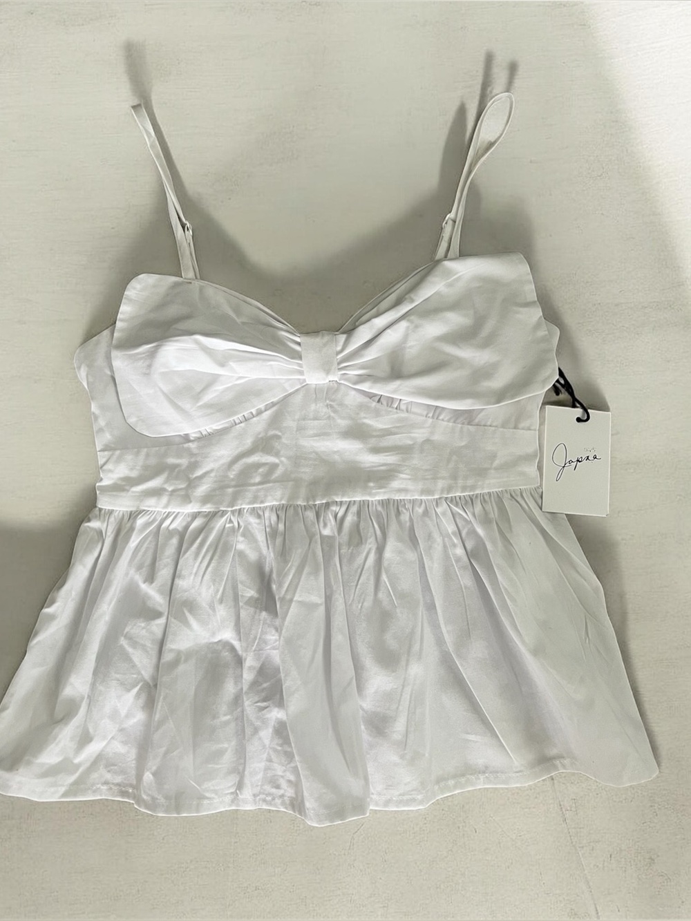 Japna White Bow Front Crop Top